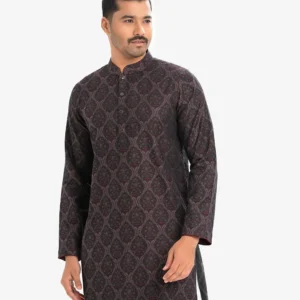 Multi-color Jacquard Semi Fit Panjabi for Men